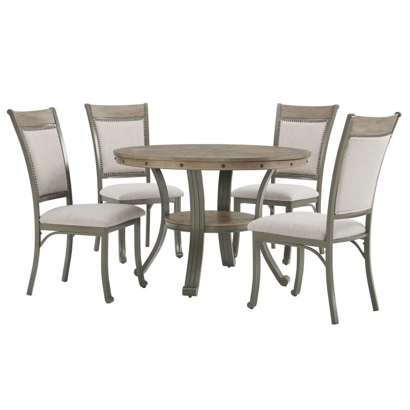 D1283B19DGP Franklin 5 Piece Casual Dining Group Pewter